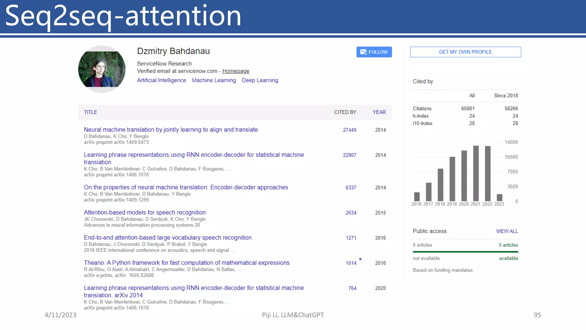 Seq2seq-attention
4/11/2023 Piji Li, LLM&ChatGPT 95
 