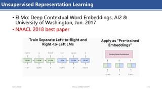Unsupervised Representation Learning
• ELMo: Deep Contextual Word Embeddings, AI2 &
University of Washington, Jun. 2017
• NAACL 2018 best paper
4/11/2023 Piji Li, LLM&ChatGPT 173
 