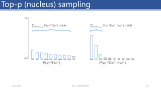 Top-p (nucleus) sampling
4/11/2023 Piji Li, LLM&ChatGPT 212
 