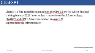 ChatGPT
4/11/2023 Piji Li, LLM&ChatGPT 289
https://openai.com/blog/chatgpt
 