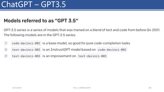 ChatGPT – GPT3.5
4/11/2023 Piji Li, LLM&ChatGPT 291
 
