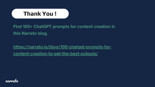 ChatGPT Prompts for Content Creation | PDF