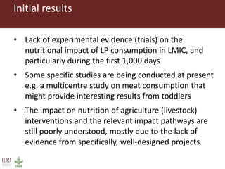 The influence of livestock products (LP) on nutrition during the first 1000 days