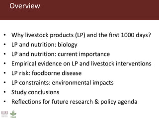 The influence of livestock products (LP) on nutrition during the first 1000 days