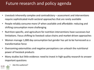 The influence of livestock products (LP) on nutrition during the first 1000 days