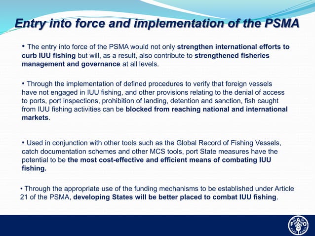Combatting IUU Fishing through the implementation of the Port State ...