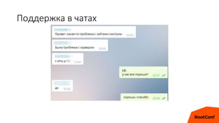 Поддержка в чатах
 