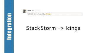 StackStorm -> Icinga
Integration
 