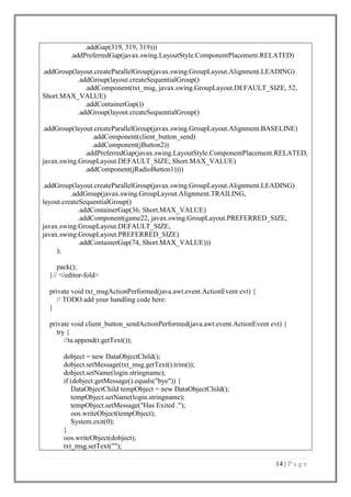 Chat Room System using Java Swing | PDF | Programming Languages | Computing
