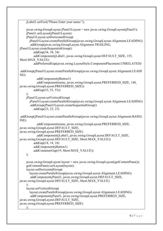 Chat Room System using Java Swing | PDF