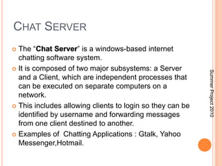 Chat server nitish nagar | PPTX