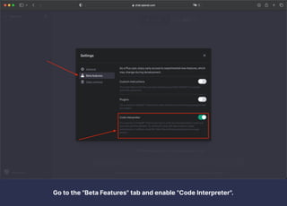 Presentation on how to chat with PDF using ChatGPT code interpreter | PDF