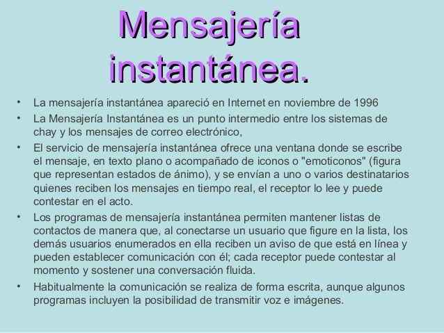 Chat y mensajería instantánea (power pint)