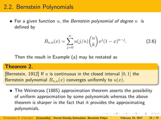 Bernstein Example Chaubey seminarslides2017 | PDF