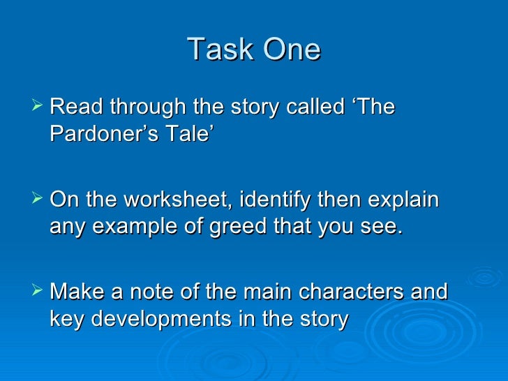 Pardoner s tale greed essays