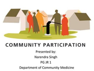 Presented by: 
Narendra Singh 
PG JR 1 
Department of Community Medicine 
 