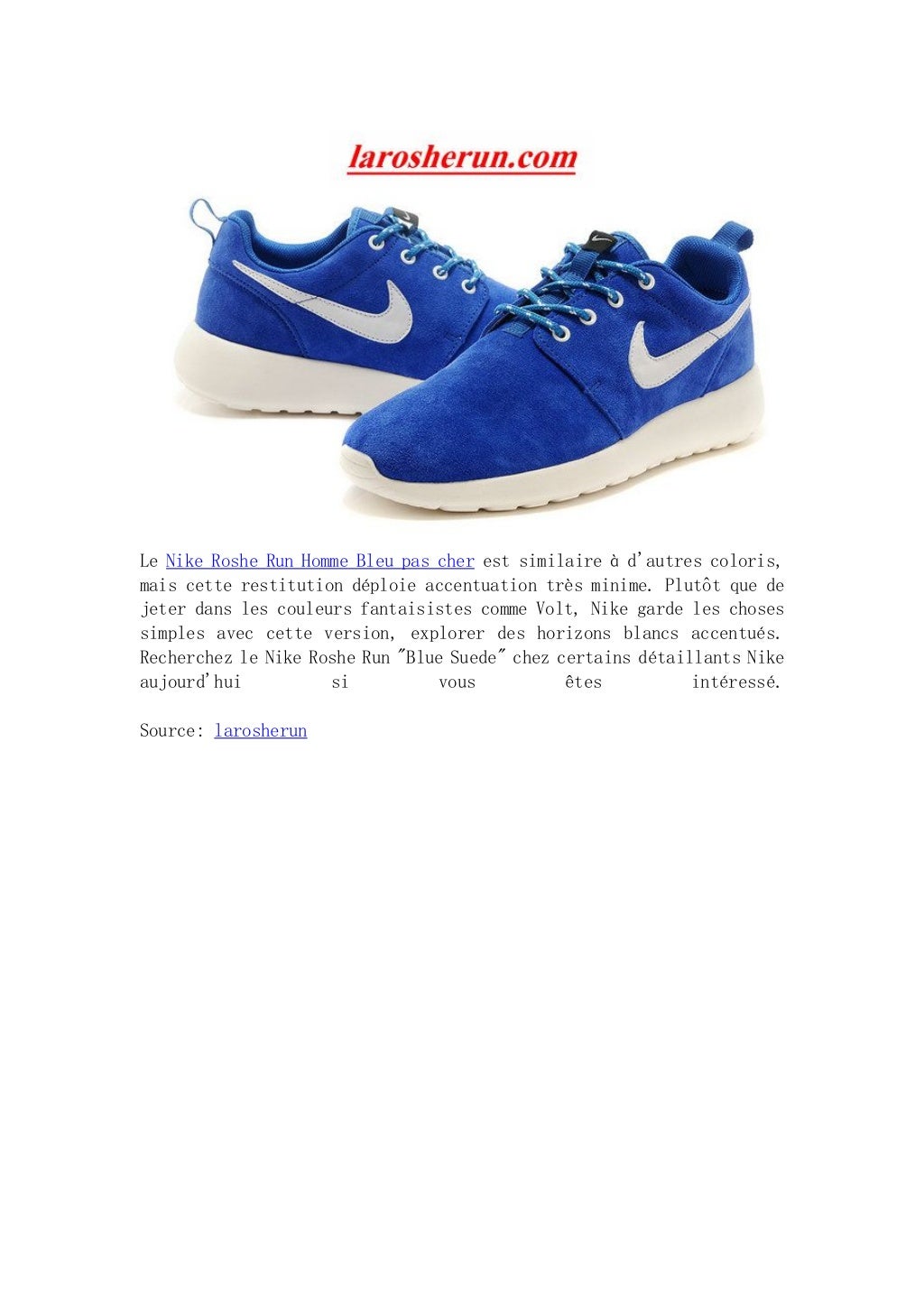 roshe run homme bleu