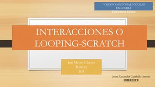 Ian Mateo Chaves
Barrera
805
COLEGIO NACIONAL NICOLAS
ESGUERRA
Edificamos Futuro
INTERACCIONES O
LOOPING-SCRATCH
John Alexander Caraballo Acosta
DOCENTE