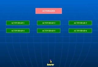 ACTIVIDAD 1 ACTIVIDAD   6 ACTIVIDAD 5 ACTIVIDADES ACTIVIDAD 4 ACTIVIDAD 2 ACTIVIDAD 3 Anterior 