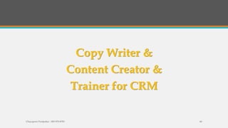 Chayaporn Poolpokar : 083-970-8783 60
Case Study &
Summarize Idea
for
Training
 
