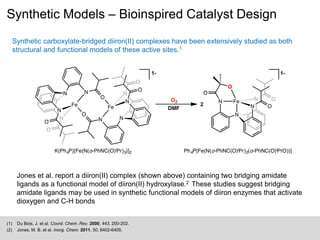 C–H bond hydroxylation at non heme carboxylate-bridged diiron centers ...