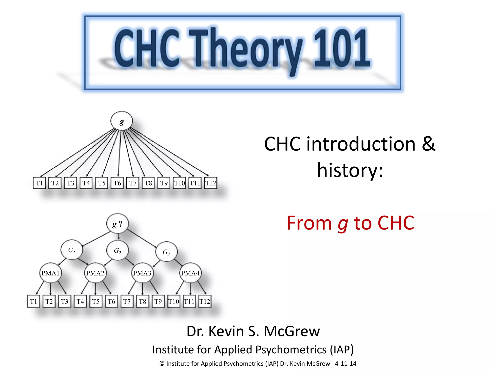 CHC theory 101: From general intelligence (g) to CHC theory | PPTX