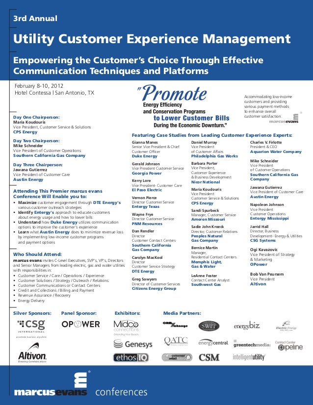 3rd Annual Utility Customer Experience Management for Utilities Final