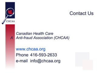 CHCAA some health care fraud cases Slide 10