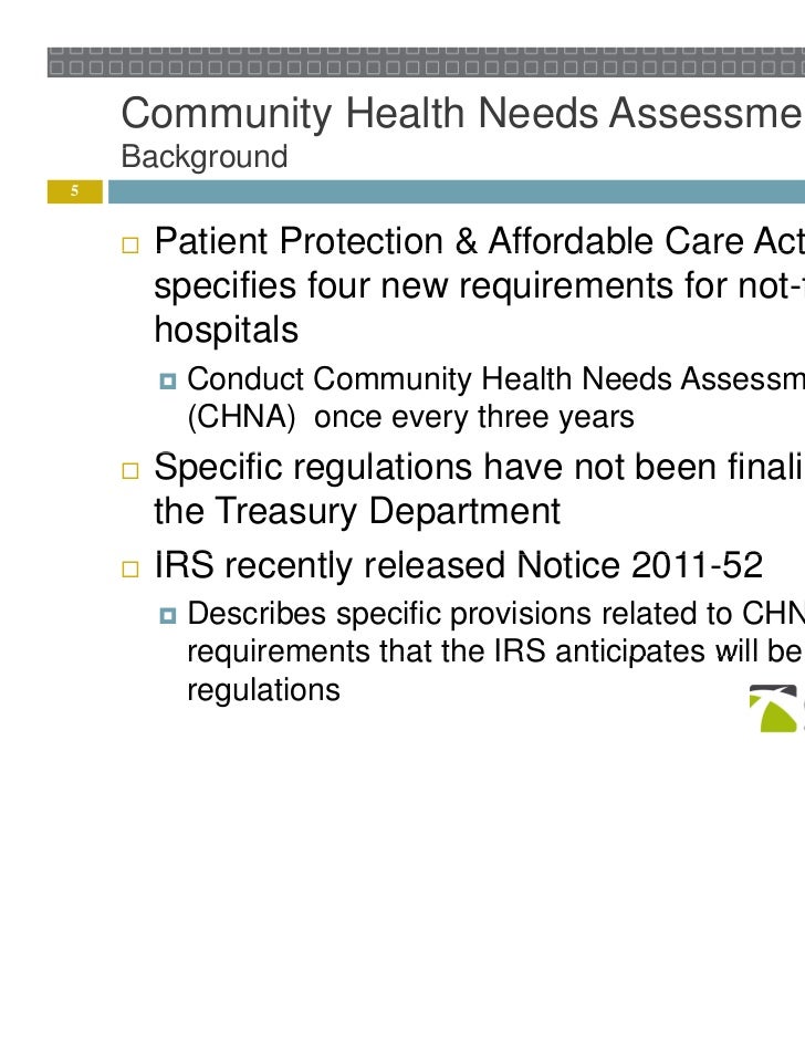 Community Health Needs Assessment Process Community Health Needs Assessment Process