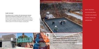 WATER TREATMENT


                                                                                                                                           FACILITIES ARE AMONG
     PUMP STATIONS

     Pump stations work in corallation with water/wastewater treatment                                                                     THE MOST CHALLENGING
     plants and are essential for pumping water to our cities. Pumping
     stations including pumps and equipment for pumping ﬂuids from one place                                                               TO BUILD. CROSSLAND
     to another used for a variety of infrastructure systems, such as the supply of
     water to canals, the drainage of low-lying land. Pumping stations in sewage                                                           UNDERSTANDS.
     collection systems for the removal of sewage to processing sites.




                                                                                      We aggresively deliver what our customers need,
                                                                                      with professionalism and teamwork. We are a
                                                                                      trusted partner on the large public works projects
                                                                                      and serve various clients and market segments.


16                                                                                                                                                           17
 