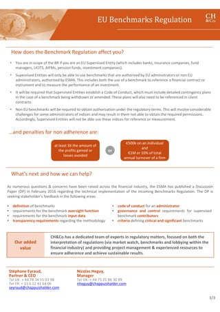Chappuis Halder - EU Benchmark Regulation threepager - May 2016 | PDF