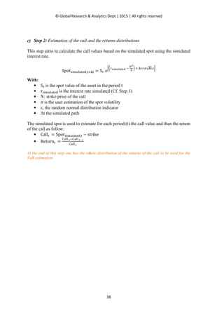 © Global Research & Analytics Dept.| 2015 | All rights reserved
38
c) Step 2: Estimation of the call and the returns distr...