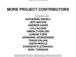 MOMAPS1.ORG



MORE PROJECT CONTRIBUTORS

        KATHERINE EBERLY
            JEFF MACIAS
          ANDREW AKINS
            LULU ALZAID
         SIMON CYGIELSKI
           LORENE FORD
      ADRIANNE JOERGENSEN
          TRAVIS KALINA
          JASON MOULD
      EVGENIYA PLOTNIKOVA
          NOEL TURGEON
 