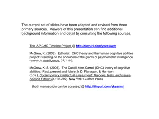 Presentation OutlineThe Field of School Psychology is Polarized on What Constitutes “Comprehensive” Assessment for SLD IdentificationThe Crux of the Debate is the Utility of Cognitive and Neuropsychological Tests for SLD Identification and for Guiding Intervention Selection and DevelopmentRTI and Cognitive Assessment are ComplimentaryContemporary Cognitive Assessment Differs from Traditional Cognitive AssessmentTier II Interventions Work for Many, But Not All StudentsTier II Nonresponders Should Receive a Comprehensive Evaluation That Includes Cognitive Assessment – Necessary to identify a disorder in one or more basic psychological processes and necessary for Differential DiagnosisRather than using the traditional ability-achievement discrepancy method or an RTI-only approach to SLD identification, a “Third Method” Approach should be used Relevance of a “Pattern of Strengths and Weaknesses” for  SLD Identification“Third Method” Approaches Integrate data from RTI with Other Data SourcesAssessment for Intervention – Linking Cognitive Assessment Data to InterventionConclusions and Questions