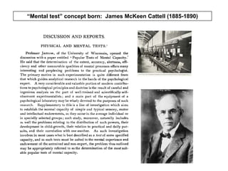 Traditional Cognitive AssessmentVerbalAbilityFSIQNonverbalAbility1930s to the late 1990s