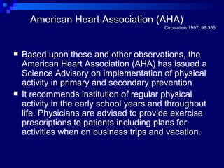 Coronary Heart Disease and Exercise: What's the evidence? | PPT
