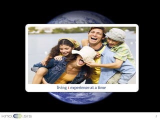 Our 1 world




   with 7 billion people


living 1 experience at a time




                                2
 