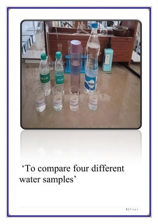 CHEMISTRY DRINKING WATER ANALYSIS INVESTIGATORY PROJECT | PDF