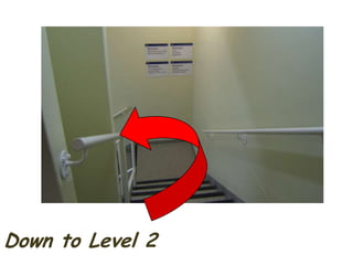 Down spiral stairs to older journals