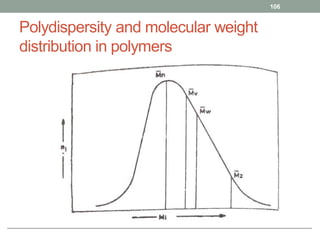 Polydispersity and molecular weight
distribution in polymers
106
 