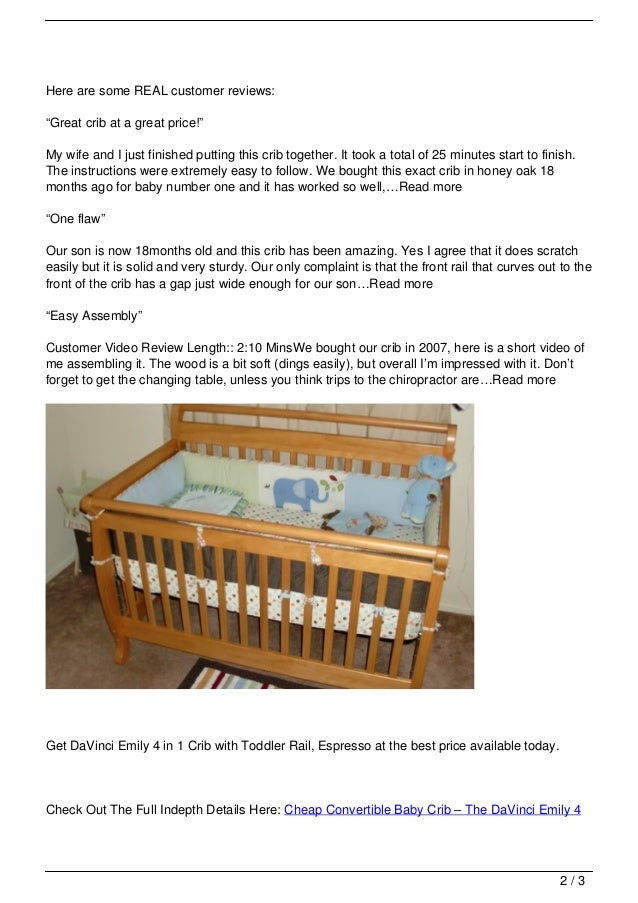 Cheap Convertible Baby Crib 8211 The Davinci Emily 4 In 1 Crib