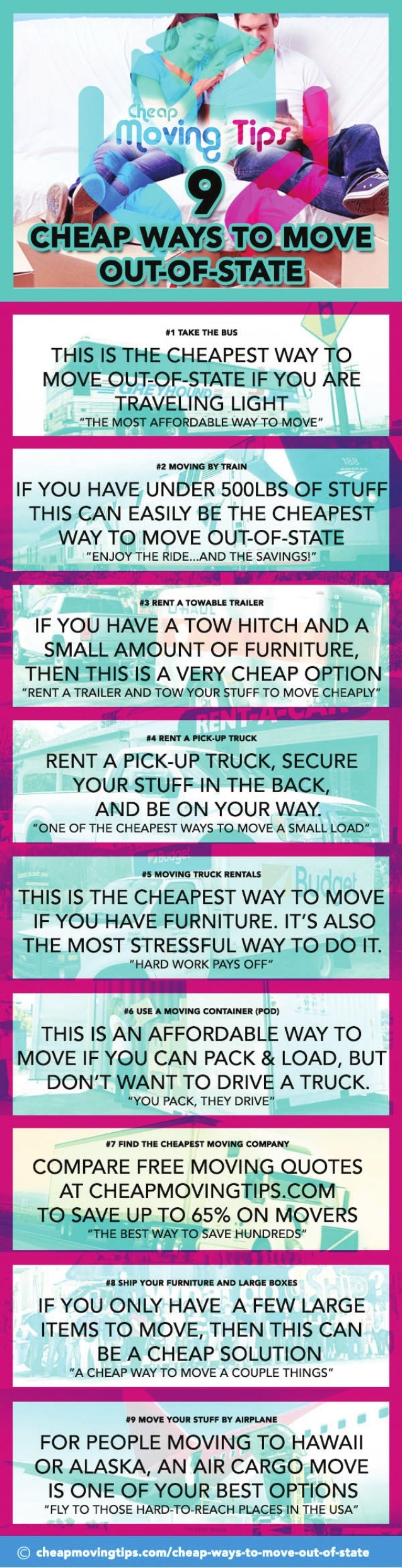 9 Cheap Ways To Move Out Of State Infographic