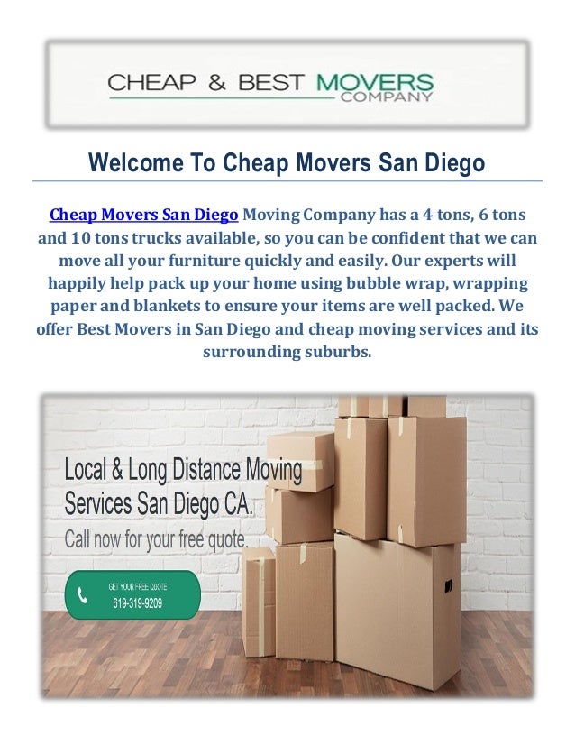 Cheap and Best Movers in San Diego, CA