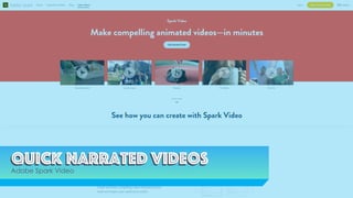 Quick narrated videosQuick narrated Videos
Adobe Spark Video
 