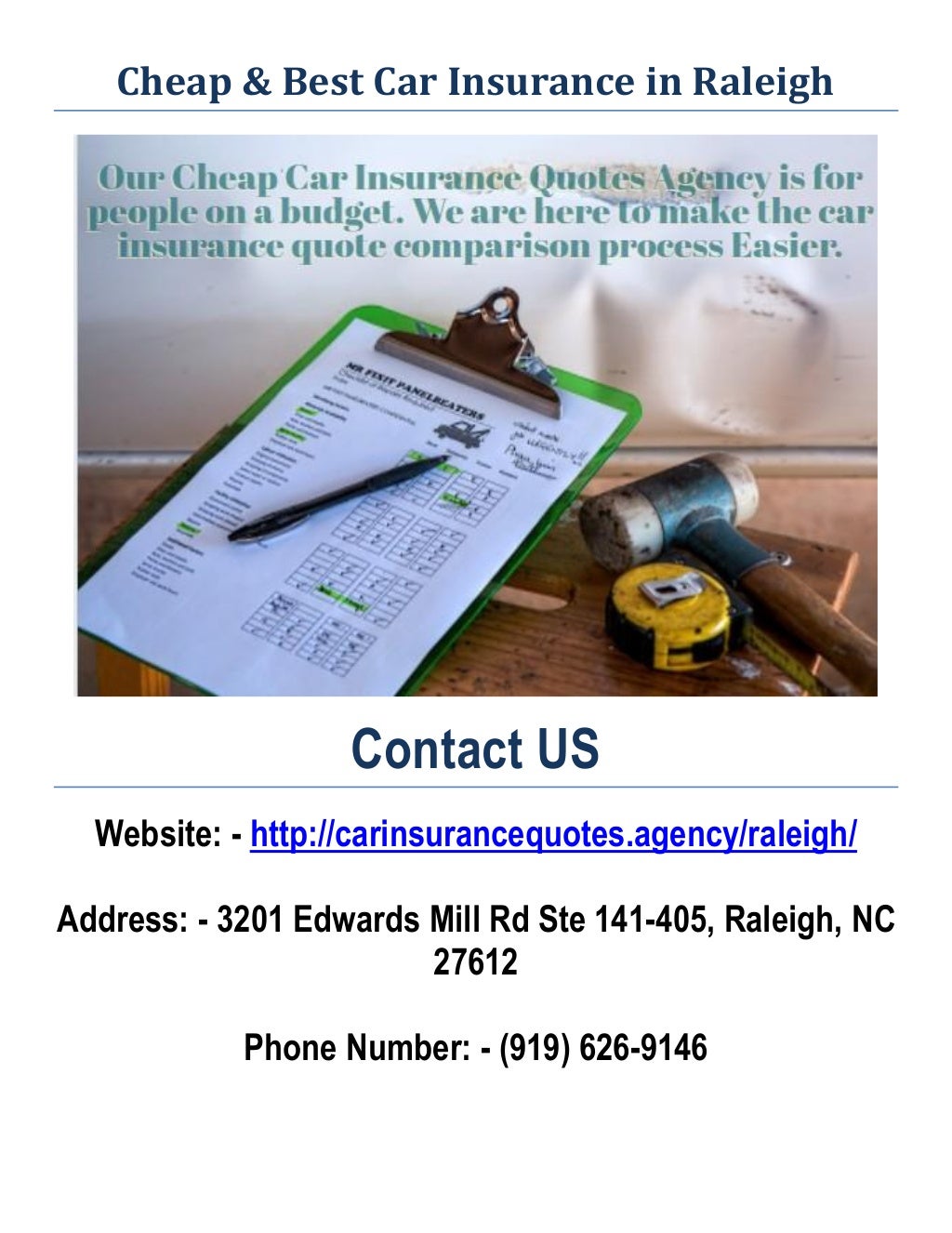 Cheap & Best Car Insurance in Raleigh