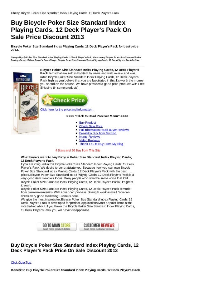 cheap bicycle poker size standard index playing cards 12 deck players size of standard index card