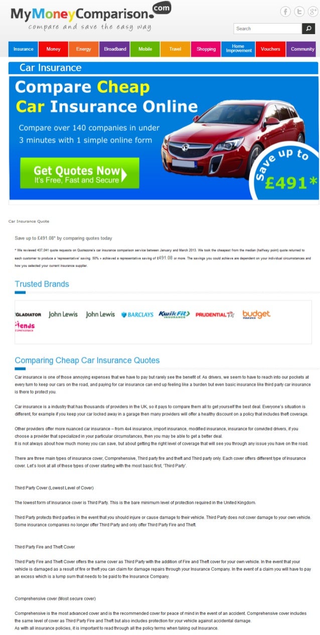 Car Insurance Online Third Party Lowest Price New Cars