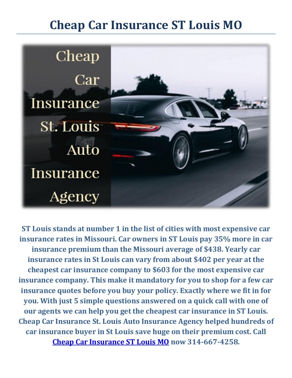 Cheap Car Insurance Agency in ST Louis
