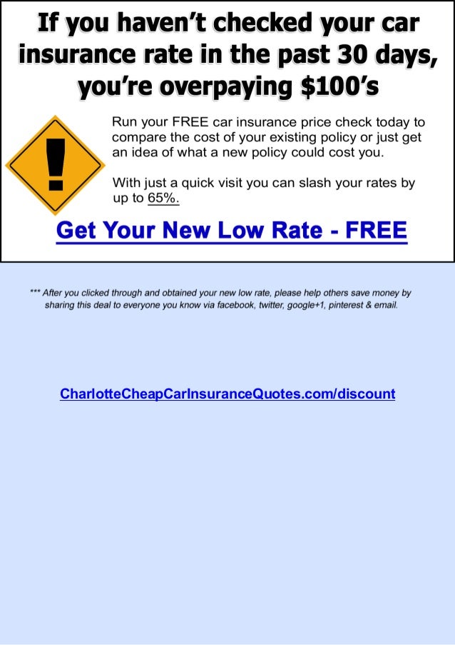 Cheap Car Insurance In Charlotte Charlotte Drivers Can