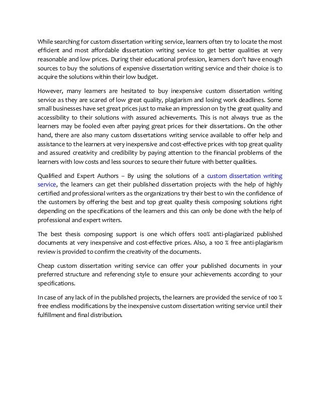 Custom essay and dissertation writing services it cheap